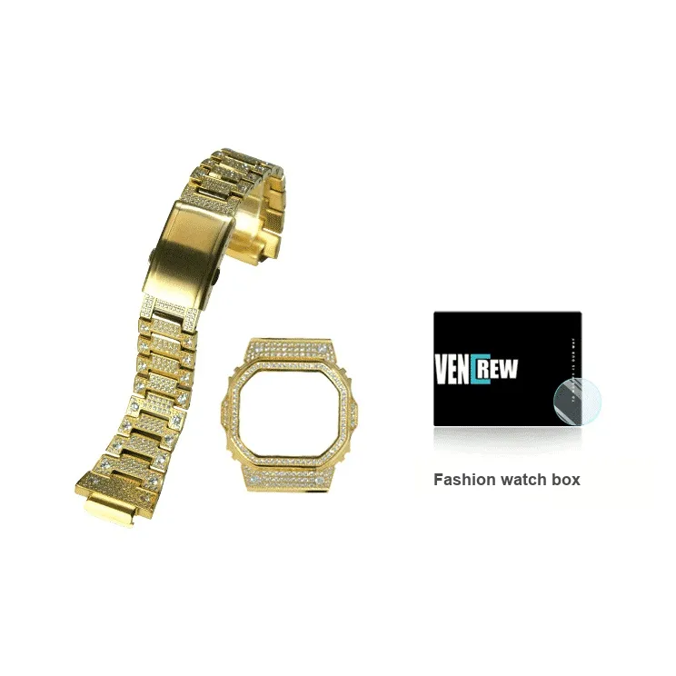 VENCREW Protective Case Casio Stainless Steel Case Material Small Block 5600