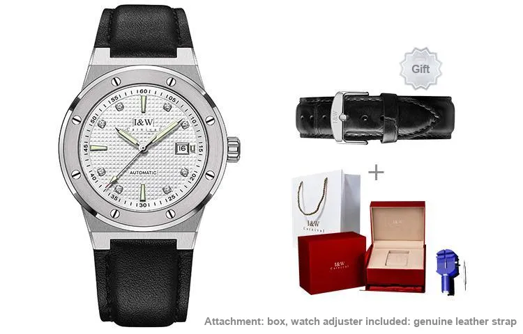I&W CARNIVAL HWGUOJI Automatic Mechanical Movement Watch Men's Watches Silver Dial-7