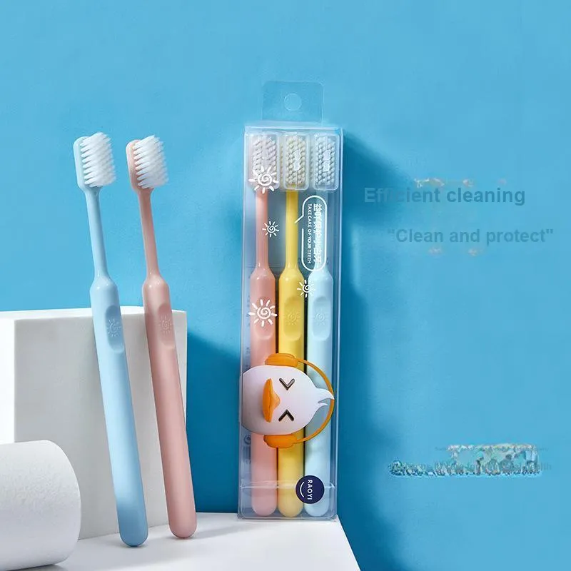 CHENYISHENG Japanese 3 Piece Set With Protective Case Toothbrush Candy Colors Small Head With Soft Bristles For Adults-1