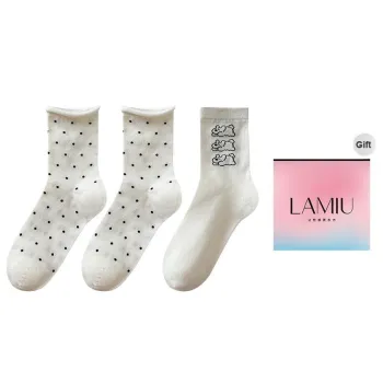 Lan Miao Mid Calf Socks Women's Shopping Bag Combo Set