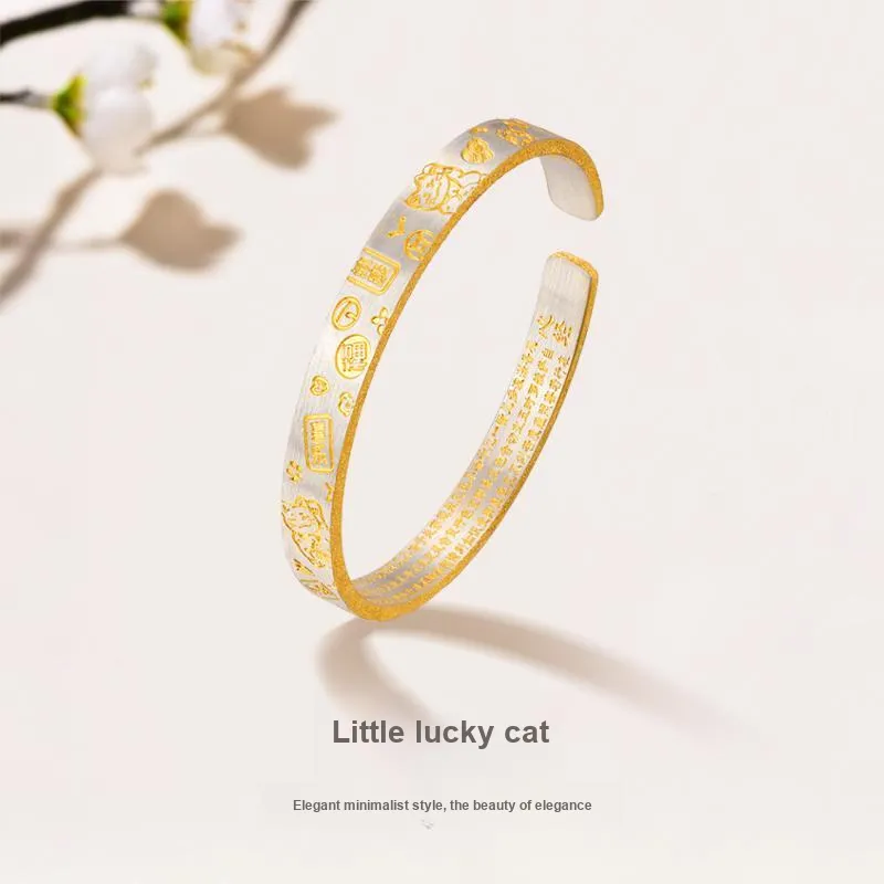 JINLIUFUJIXIANG Pure Silver 999.9 Bangles Women's-3