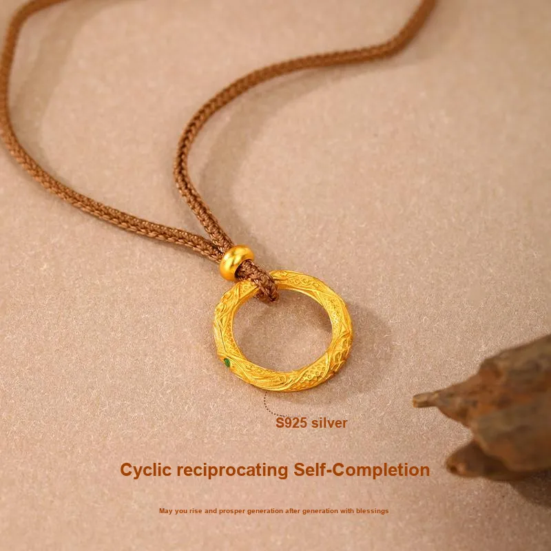 JINLIUFUJIXIANG 925 Sterling Silver Necklaces Unisex-2