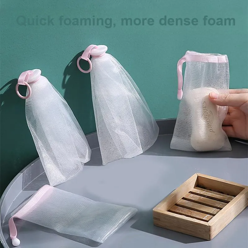 JINGLINGLONG Foam Net Facial Cleanser Face Soap Bag Shower Gel Facial Cleansing Foaming Net-1