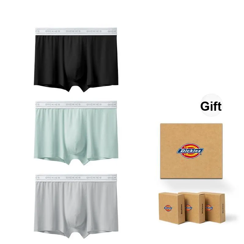 Dickies Underpants Men's Solid Color Comfortable And Breathable Skin Friendly Boxer 3 Pack Gift Box Set