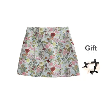 TURN UP Casual Short Skirts Women's Multicolor+Bowknot Hair Tie Comes With