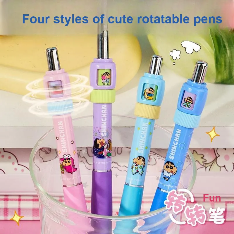 YIMULIN Crayon Shin Chan Fun Two Section Eraser Soft Protective Sleeve With Click Ballpoint Pen-3
