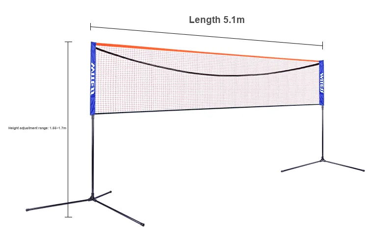 WITESS Foldable And Portable Badminton Nets Alloy Tube Indoor And Outdoor 2.1m 6.1 Beige-28