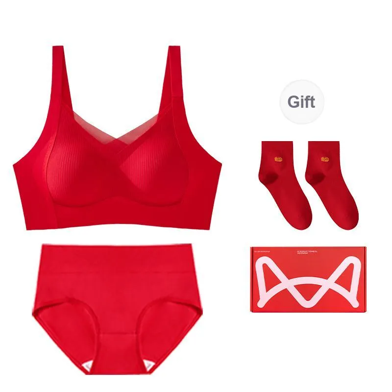 MIIOW Underwear Set Women's Gift Box Set Red-3