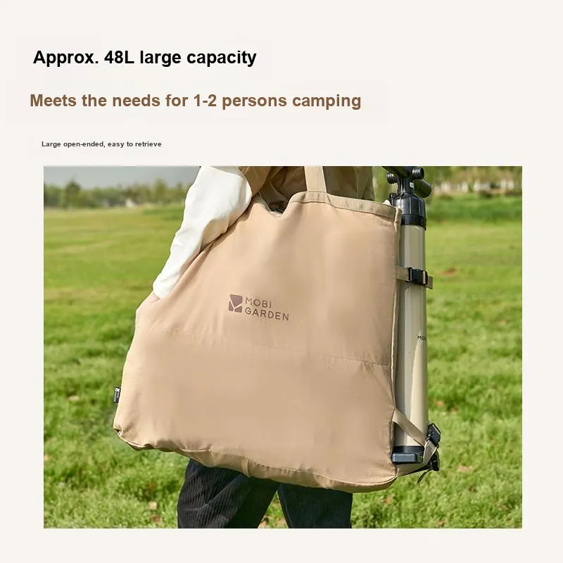 MOBI GARDEN Cotton Storage Bag Shoulder Bag Warm Sand-3