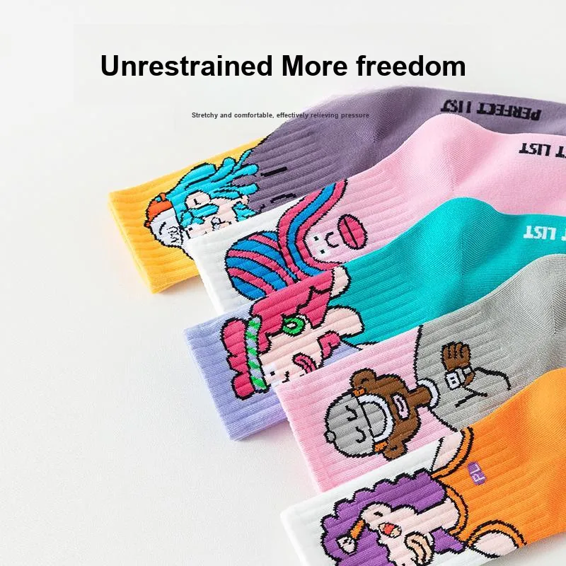 PL Mid Calf Socks Unisex Shopping Bag 3 Pack Mixed Color-3
