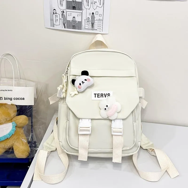 URBAN FOREST Nylon Backpack Unisex White/Black/Yellow/Green/Blue/Pink-1