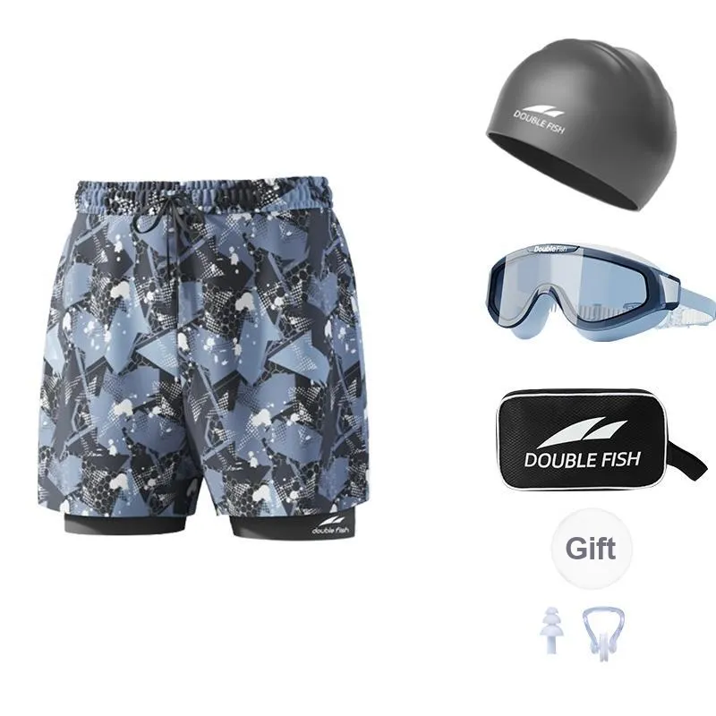 DOUBLEFISH Swimming Sets Polyester Elastane Beach Pool Snorkeling Men's-6
