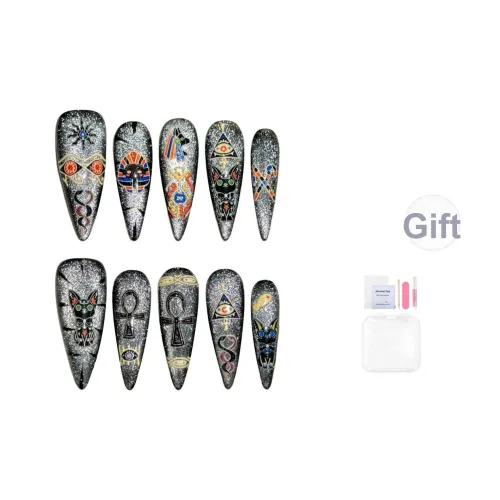 Song Biography Egypt Кошачий глаз Модный False Nail Миндаль MID Длина (размер в длину) 30 мм