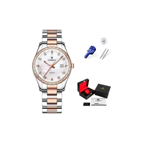 VODOY Кварцевый Movement Женские часы 32 мм Жемчужная раковина Цвет