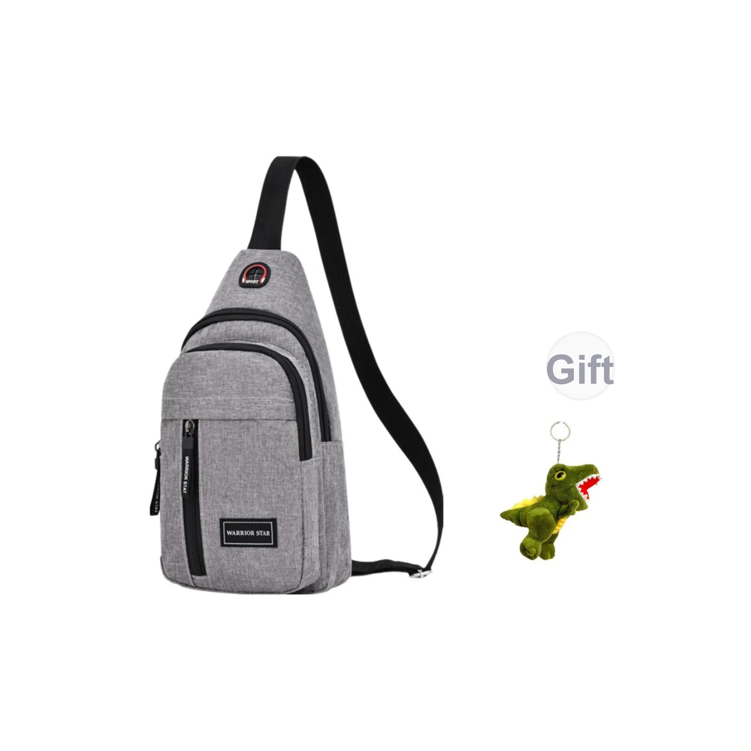 Warrior Ткань Одно Плечо Сумка через плечо Мужская Серый