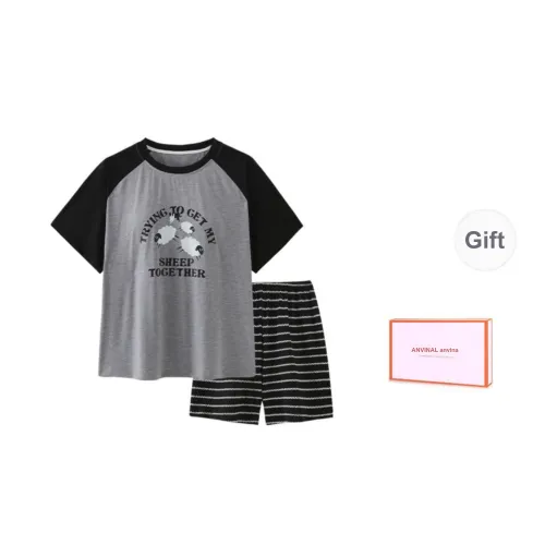 ANVINAL Pajama Set Women's Gift Box Set Dark Gray