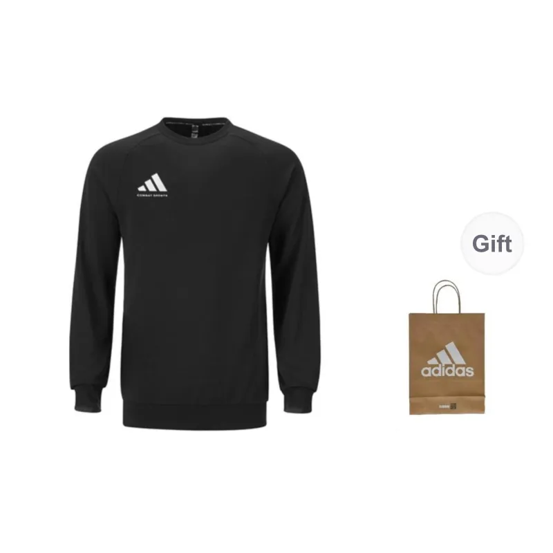 Adidas Sweatshirts Men Black+Shopping Bag-2