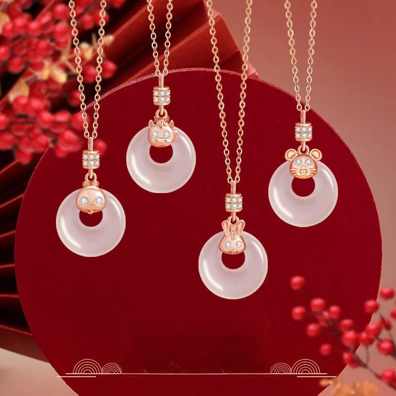 Strange Snow Chalcedony Necklaces Unisex-1