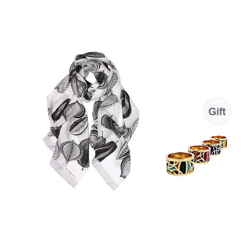 MARJAKURKI Silk Long Scarf Women's-0