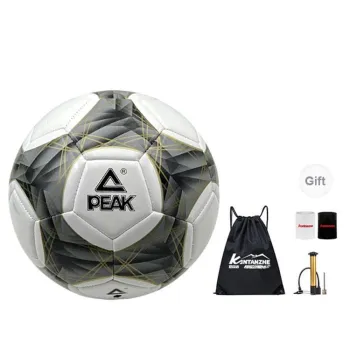PEAK Tai Chi 2.0 Pro Size 5 Soccer PVC Machine Stitched Soccer Ball Unisex Black White
