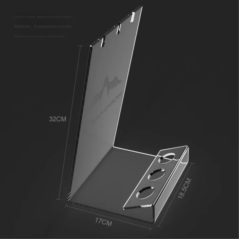 Hongjian Badminton Racket Frames Transparent Acrylic Live Streaming Room For Home Unisex 3/6/10 Pack Shown Storage Rack-2