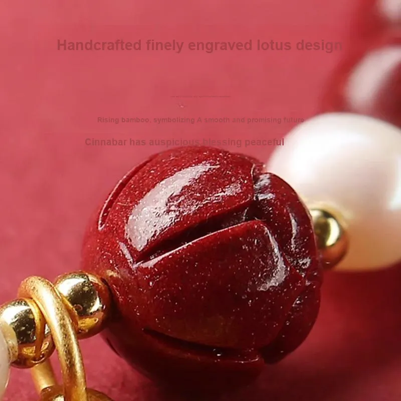 Strange Snow Cinnabar Jade Bracelets Unisex-3