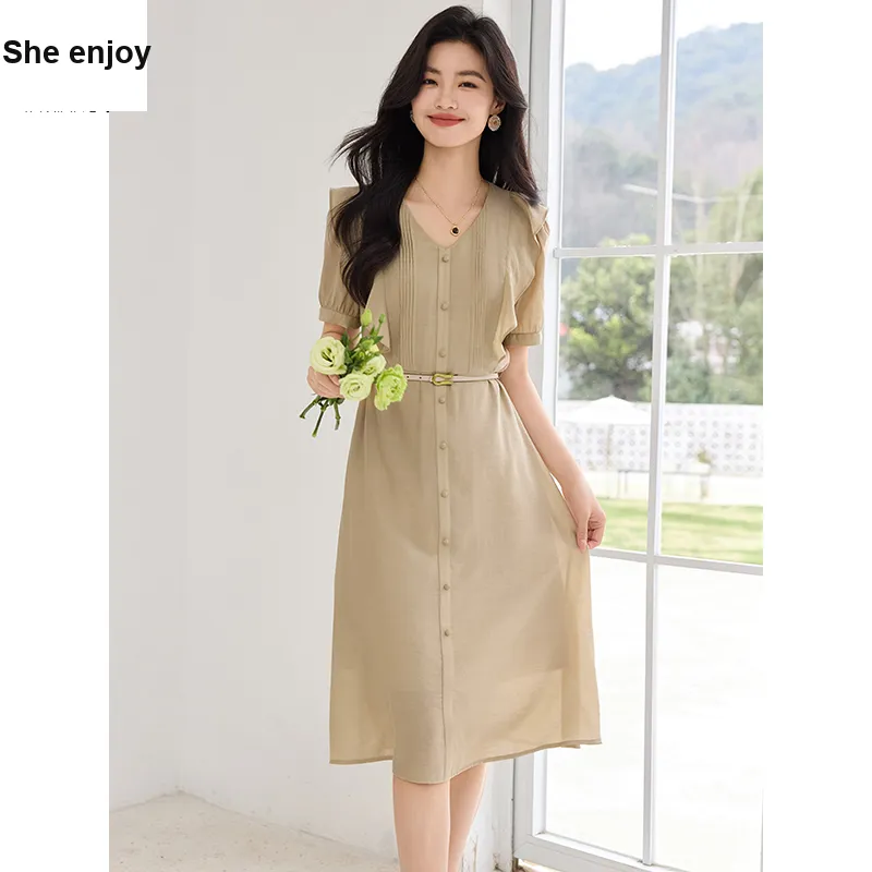 She Enjoys Short Sleeved Dress Women's-6