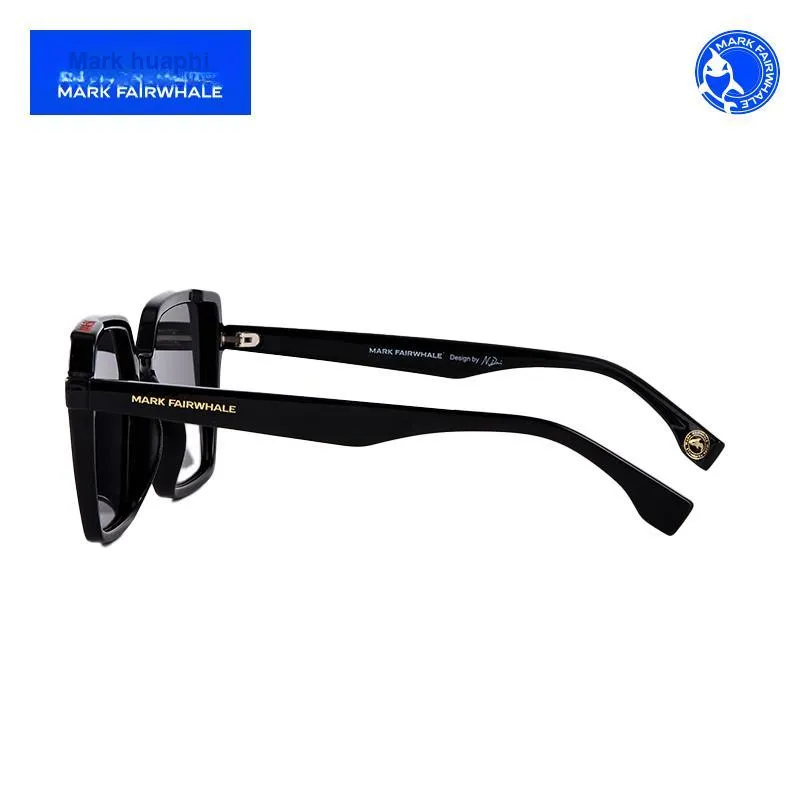 FAIRWHALE TR90 Square Sunglasses Women's Black/Transparent/Burgundy Frame-2