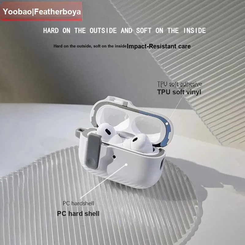 Yoobao Compatible With AirPods PC Protective Cover With Automatic Latch And Lock, Impact Resistant Headphone Cases-2