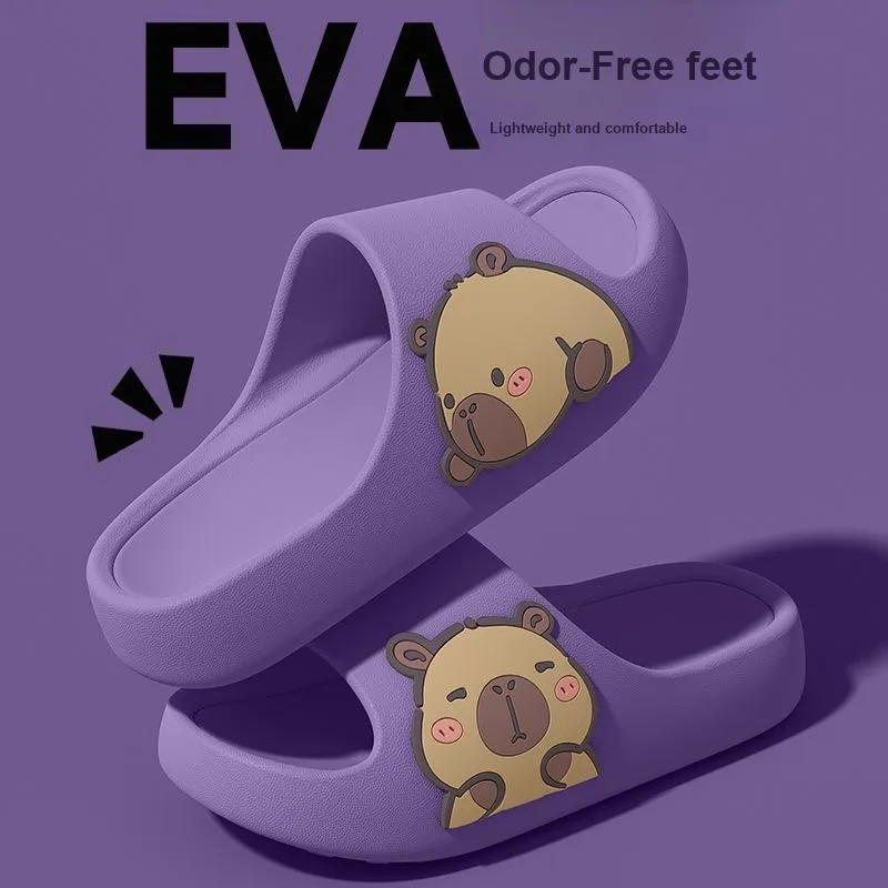 LUNNIFEIYA Slip Resistant, Squashy And Bouncy Feeling, Home Bathing Sandal Yellow, Purple, Black, Khaki-5