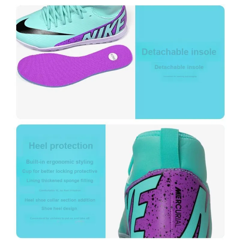 Nike Mercurial Superfly 9 Abrasion Resistant Low Top Kids' Soccer Shoes Blue Kids'-6