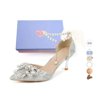 Xingdiman Slim Heel High Heels Women's Silver [ Gift Box Set ]