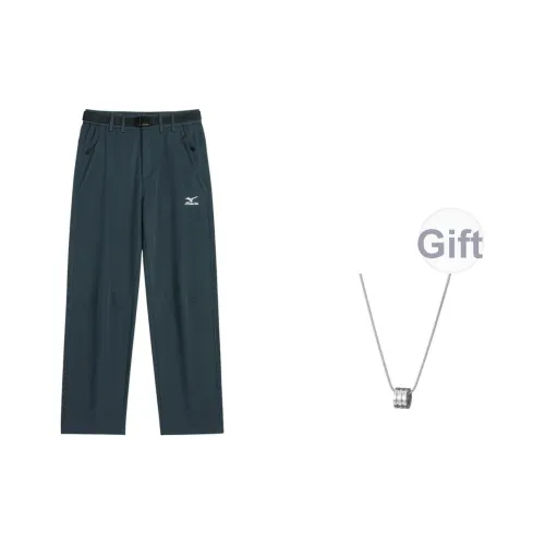 Mizuno Ветрозащитные штаны Мужские Темно-серые с воротником