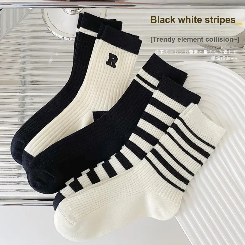 XXLLG Mid Calf Socks Women's 4 Pack-6