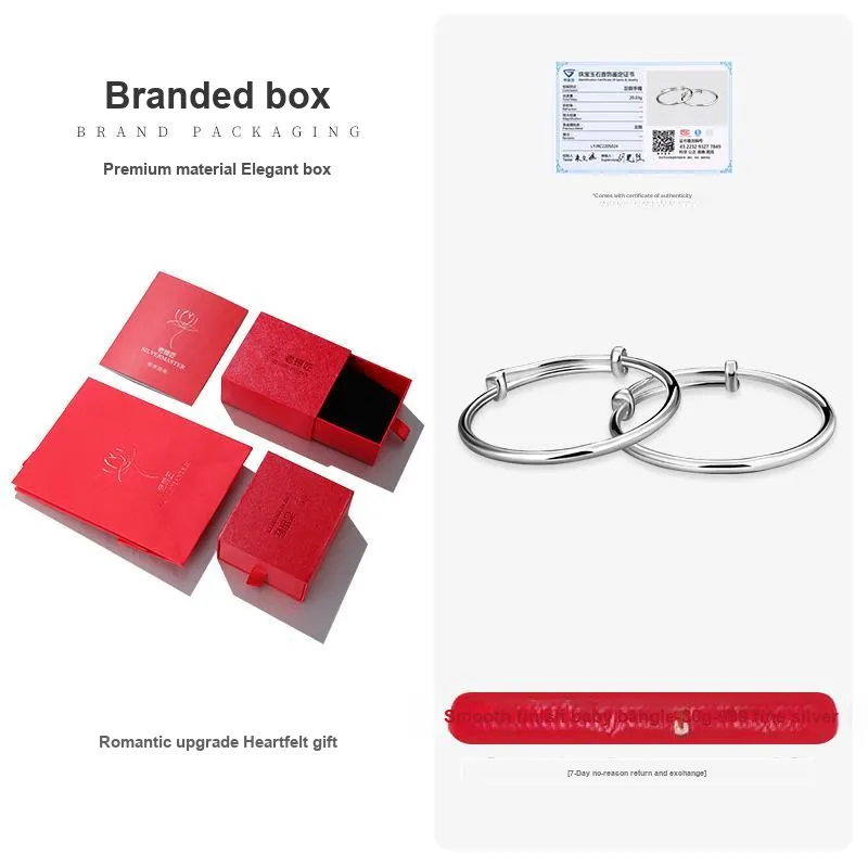 LAOYINJIANG S999 Fine Silver Bangles Kids'-3