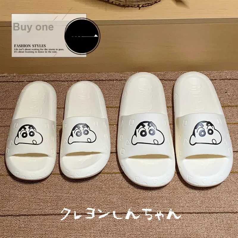 SHIGUDE x Crayon Shinchan Sandal Slippers Unisex, Milk White-19