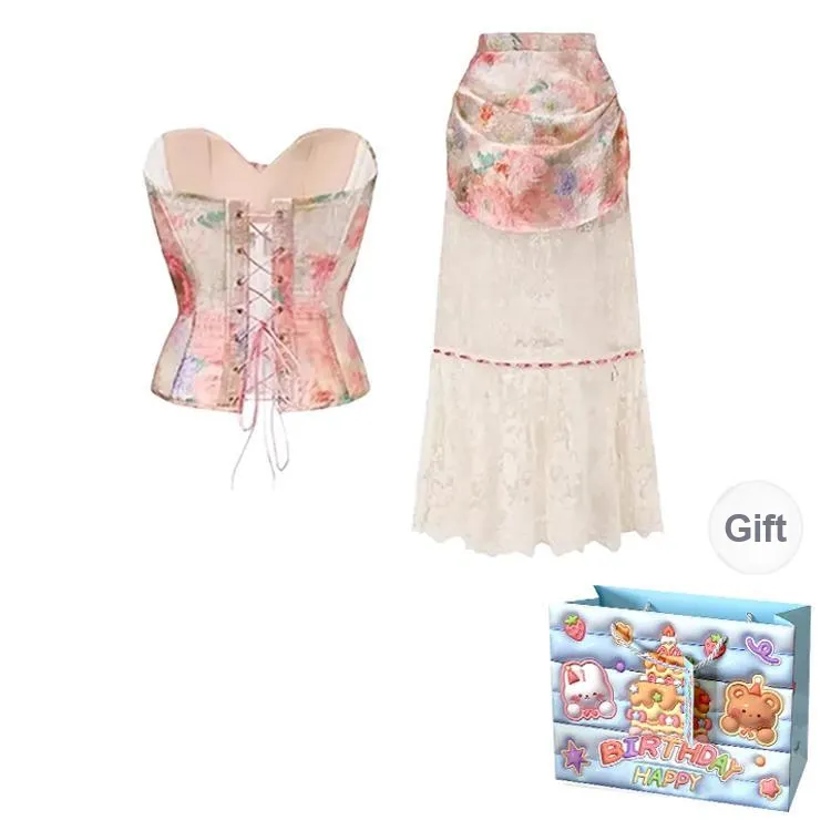 TWOPLUMGIRLS Skirt Set Women's Pink-1
