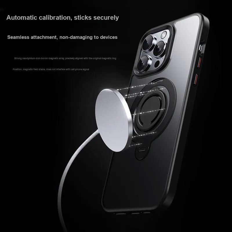 MOWEITU 360 Magnetic Stand Phone Cases Compatibility With IPhone Apple 12/13/14/15/16 Models. Solid Color-9