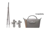Adjustable Shoulder Strap 94-114cm+Free Perforated (Umber Gray Silver-Tone Buckle)