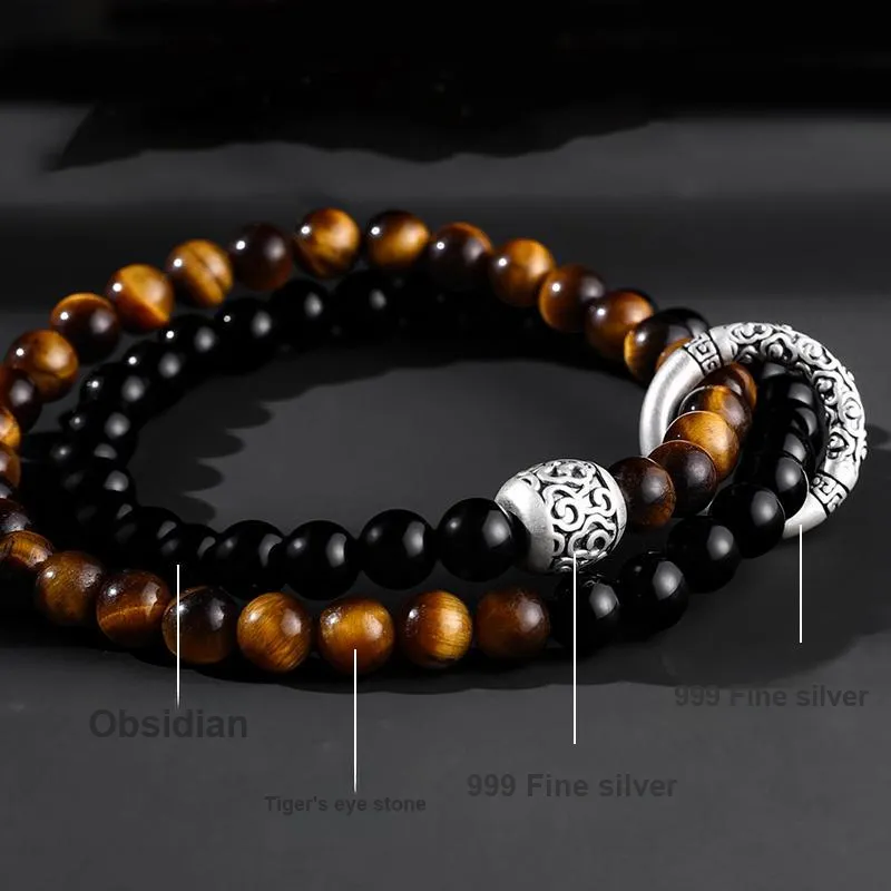 MAGICPOLE Obsidian Bracelets Men's-5