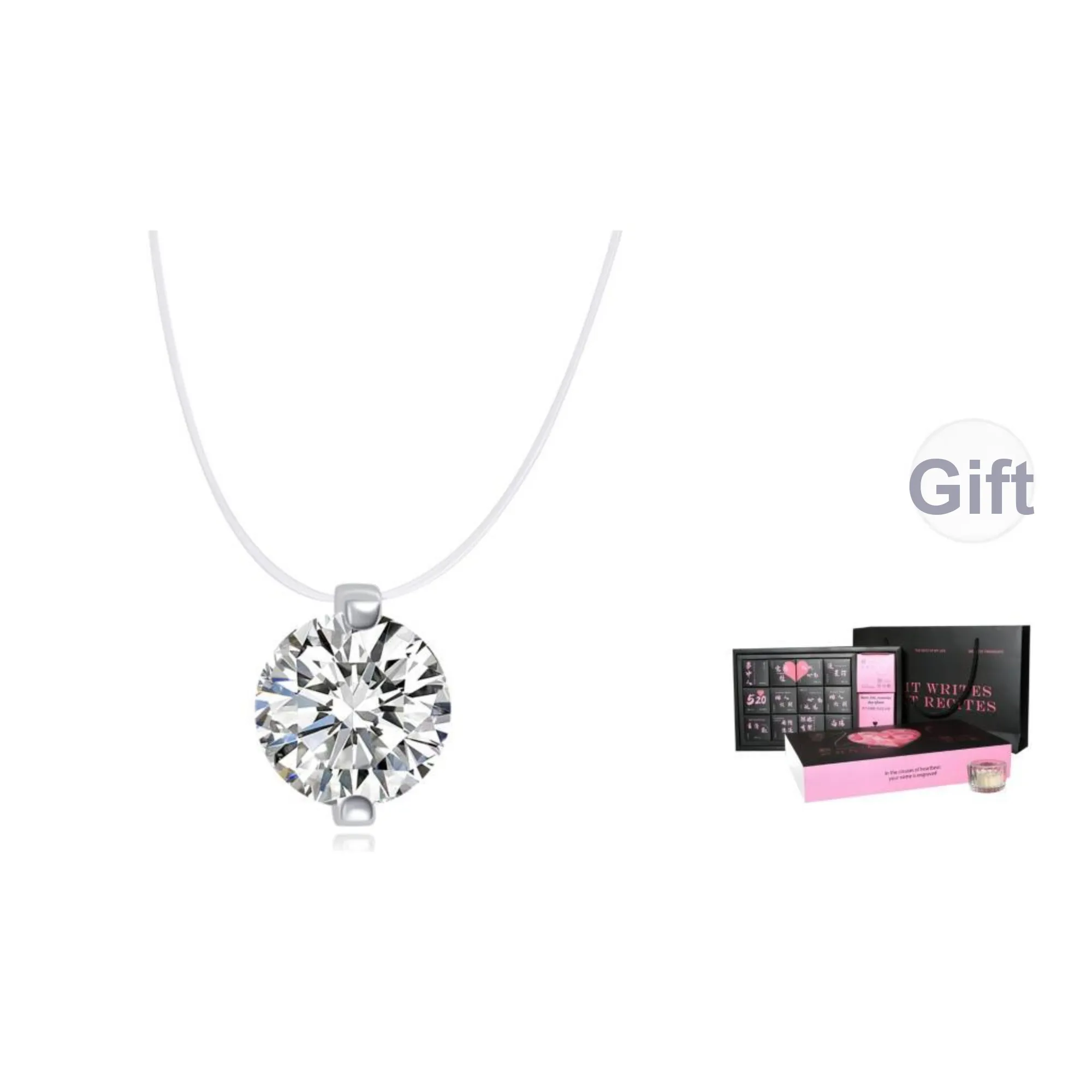 Agatha 925 Sterling Silver/Synthetic Cubic Zirconia Necklaces Women's Silver