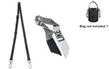 Black Leather Strap 92cm-120cm+Silk Scarf