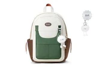 MR.ACE HOMME Polyester Backpack Regular Unisex Deep Sea Green/Chocolate Gray/Misty Purple Gray/Sweet Cool Black