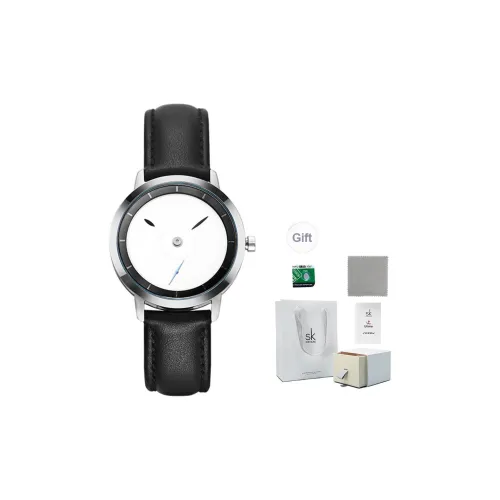 SHENGKE Кварцевый механизм ремень из натуральной кожи женские часы белый циферблат