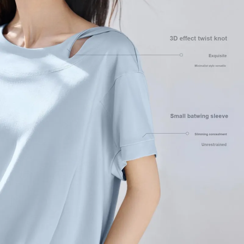 IHIMI Drop Shoulder Sleeve T Shirt Women's-1