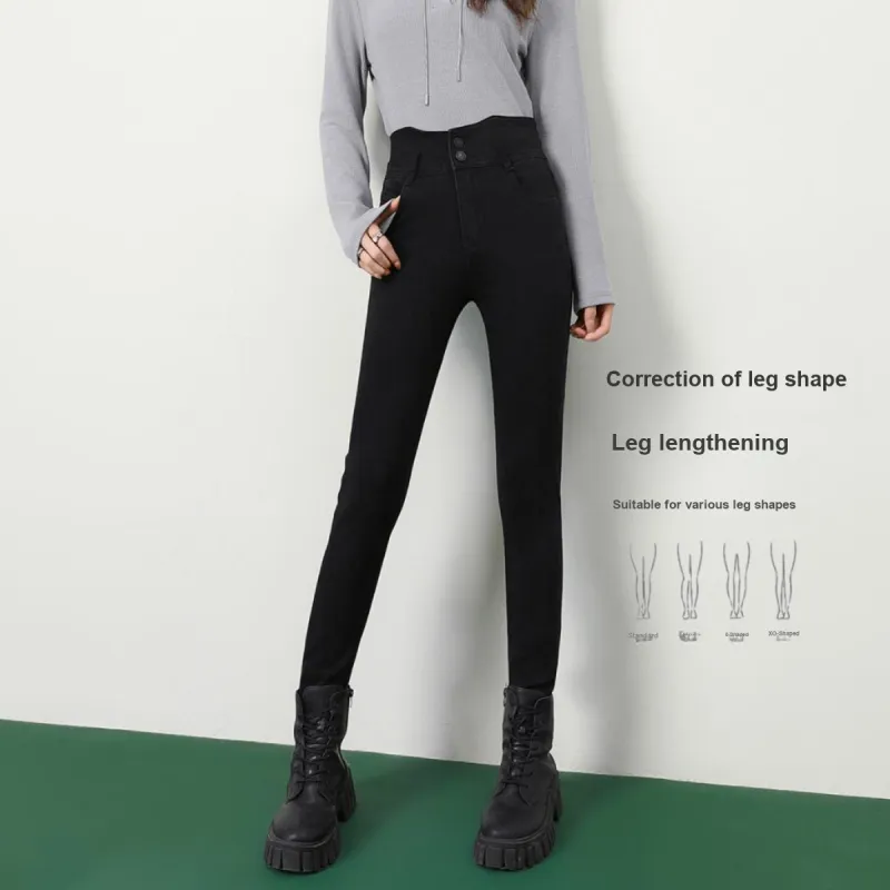 FAWENXIANGZI Jeans Women's Black-2