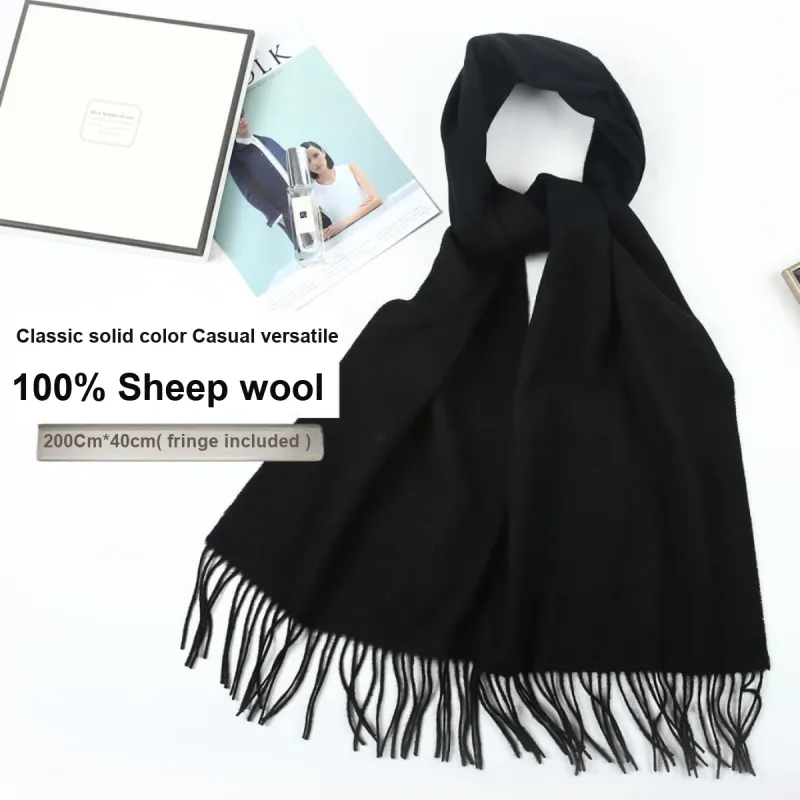 Shanghai Story 100% Sheep Wool Knit Scarves Unisex Multiple Colors-24