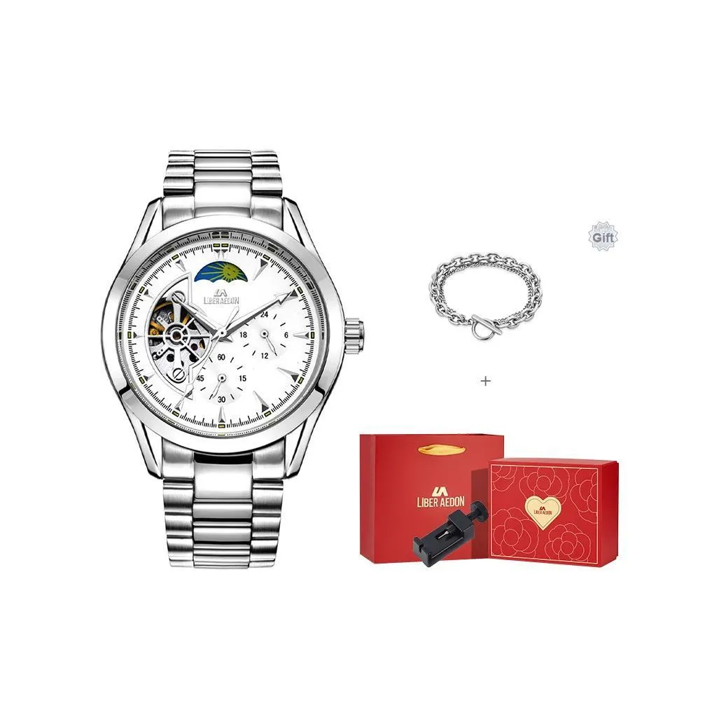LIBER AEDON Автоматические механические мужские часы 40 мм с открытым механизмом