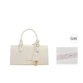 CHARLES&KEITH PU Crossbody Bag Small Size Women's Black/Light Pink/Cream Milk White/Fuchsia