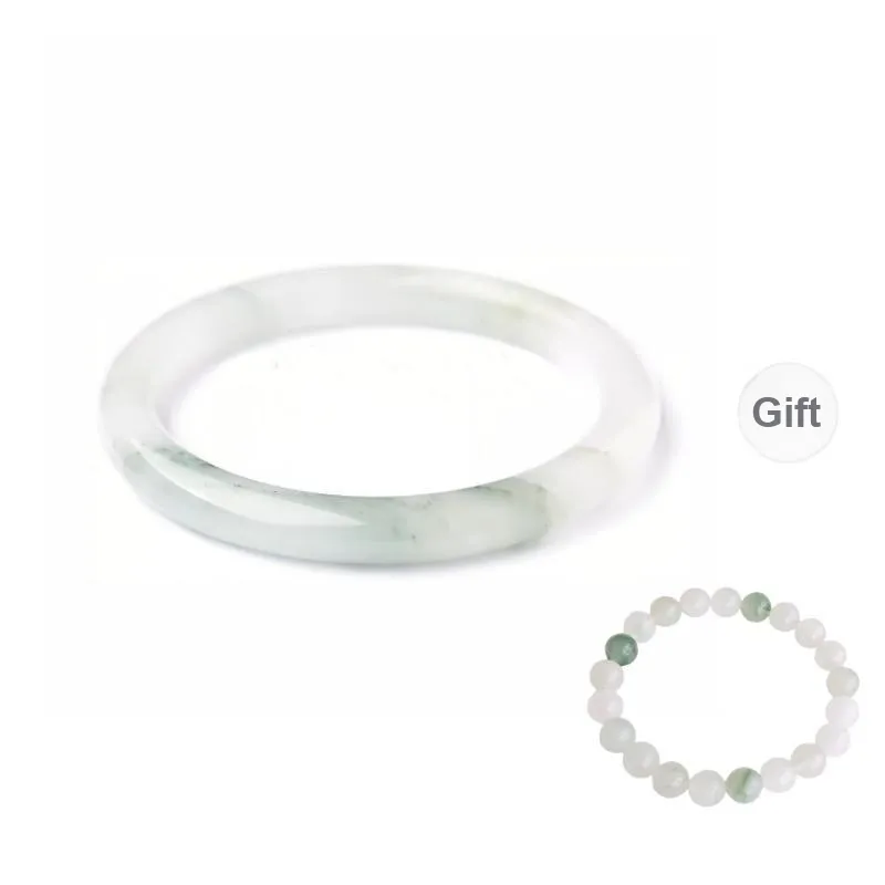 Jing Ruyu Tianshan Jade New Chinese Style Chinese Fashion Trend Floating Flower Bangle Women's-0